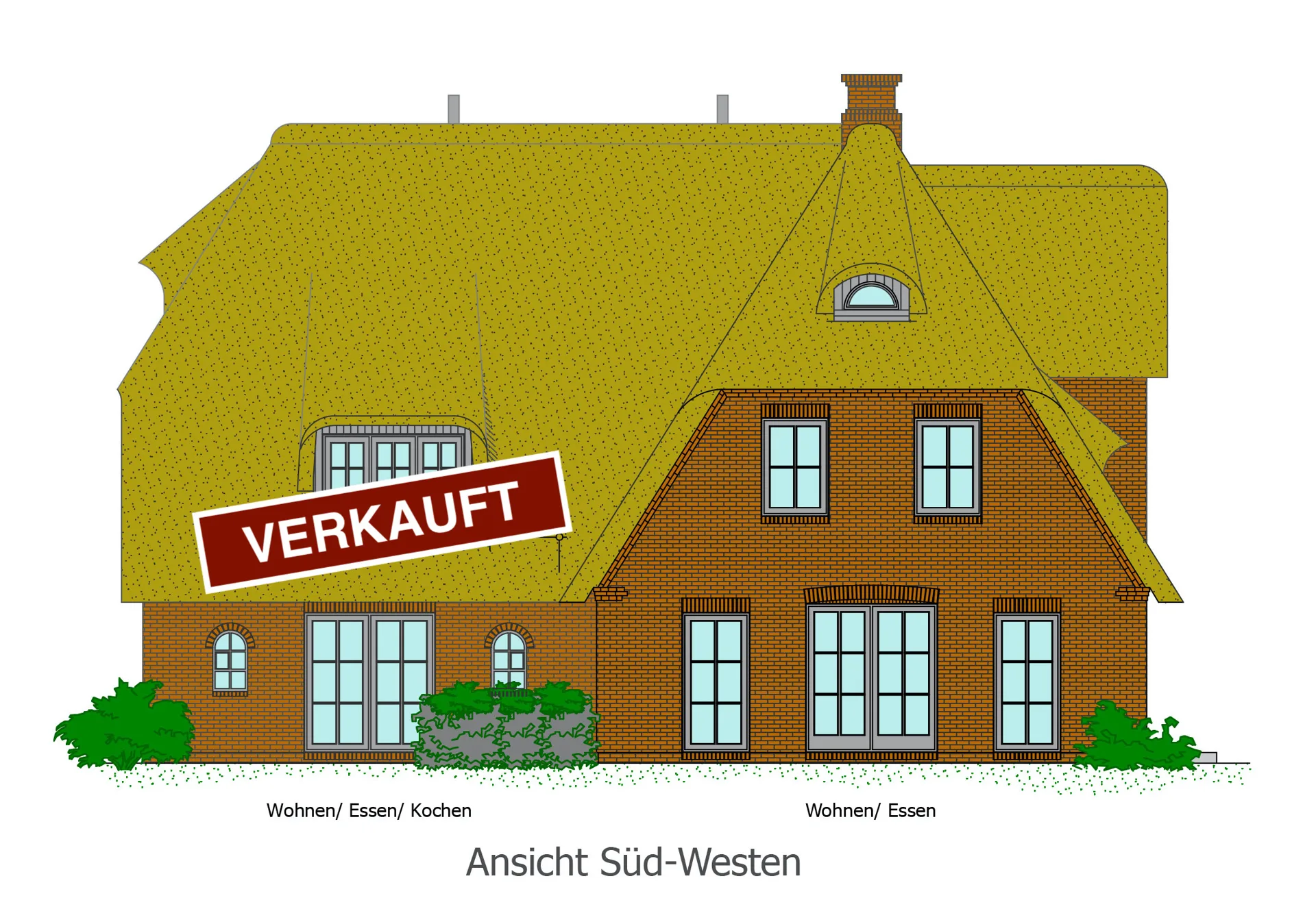 Süd-Westen - Doppelhaus unter Reet an den Archsumer Wiesen (Dauerwohnraum) -Reserviert-