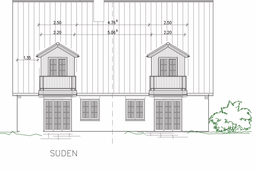 Ansicht-Süden - Attraktives Baugrundstück mit geplantem Doppelhaus in schöner Wohnlage