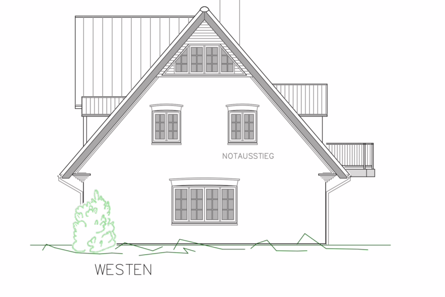 Ansicht-Westen - Attraktives Baugrundstück mit geplantem Doppelhaus in schöner Wohnlage