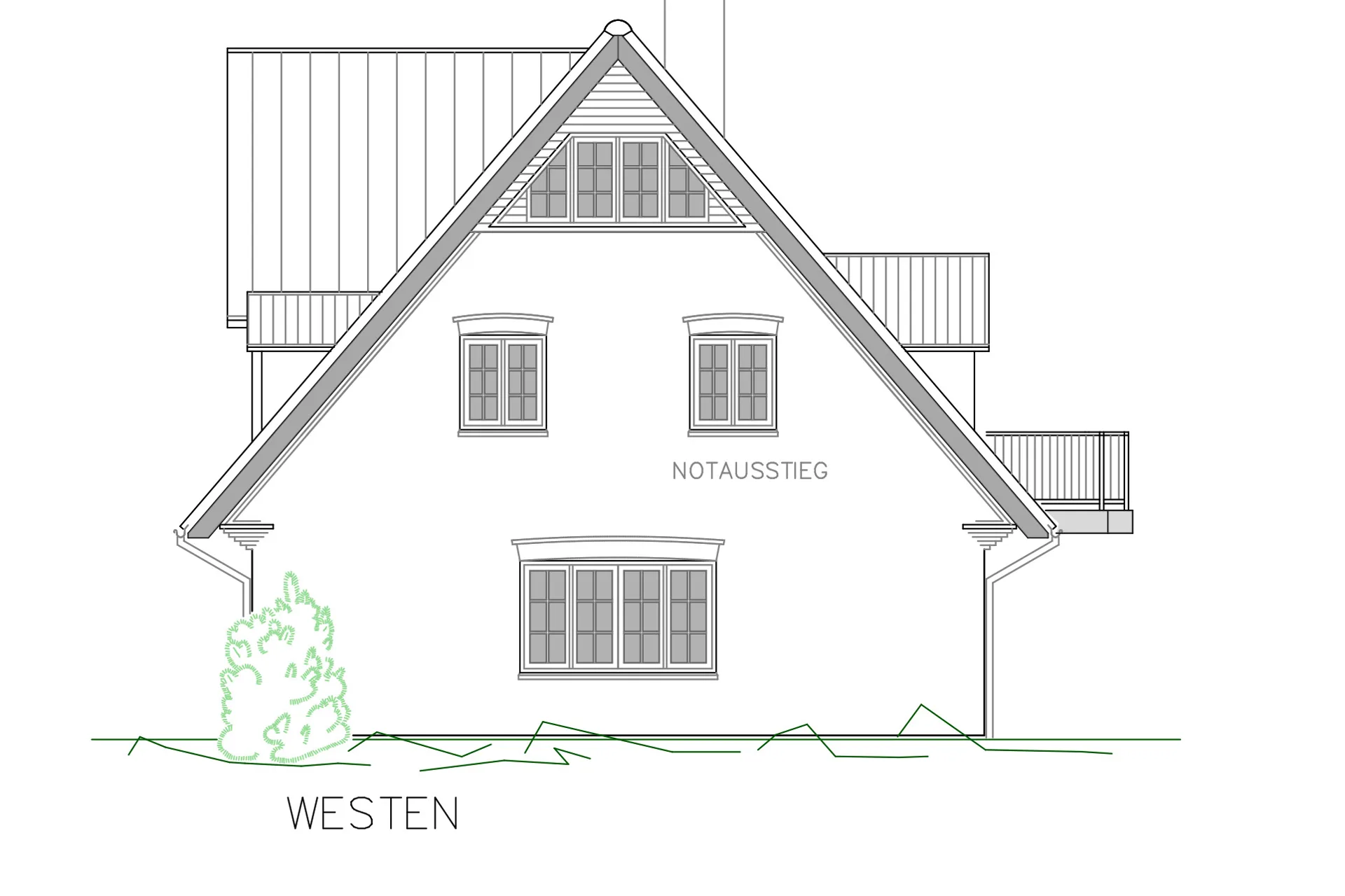 Ansicht-Westen - Attraktives Baugrundstück mit geplantem Doppelhaus in schöner Wohnlage