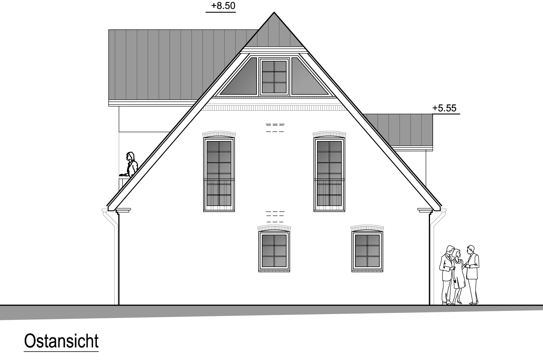 Ostansicht - Dachgeschosswohnung (Ferienwohnung) in südlicher Lage von Westerland