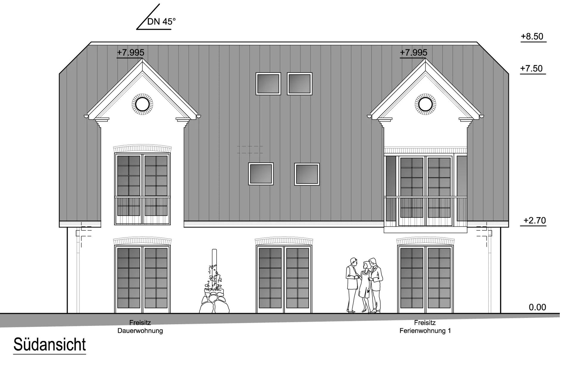 Südansicht - Dachgeschosswohnung (Ferienwohnung) in südlicher Lage von Westerland