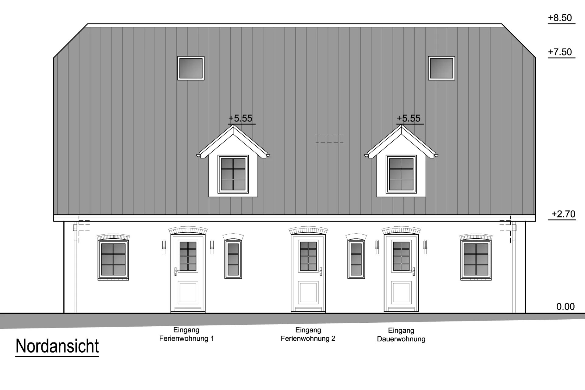 Nordansicht - Dachgeschosswohnung (Ferienwohnung) in südlicher Lage von Westerland