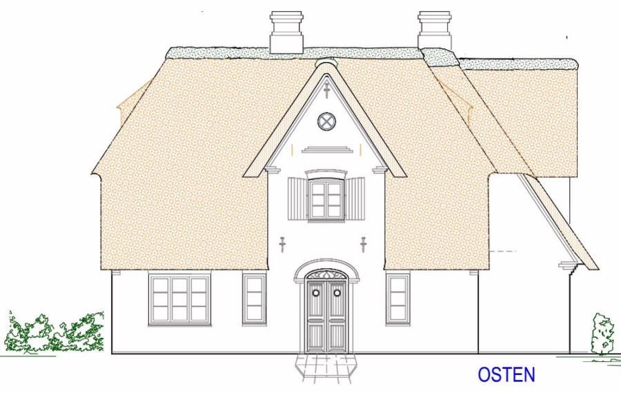 Osten - Reetgedeckte Neubauhaushälften in zurückgezogener Wiesenlage