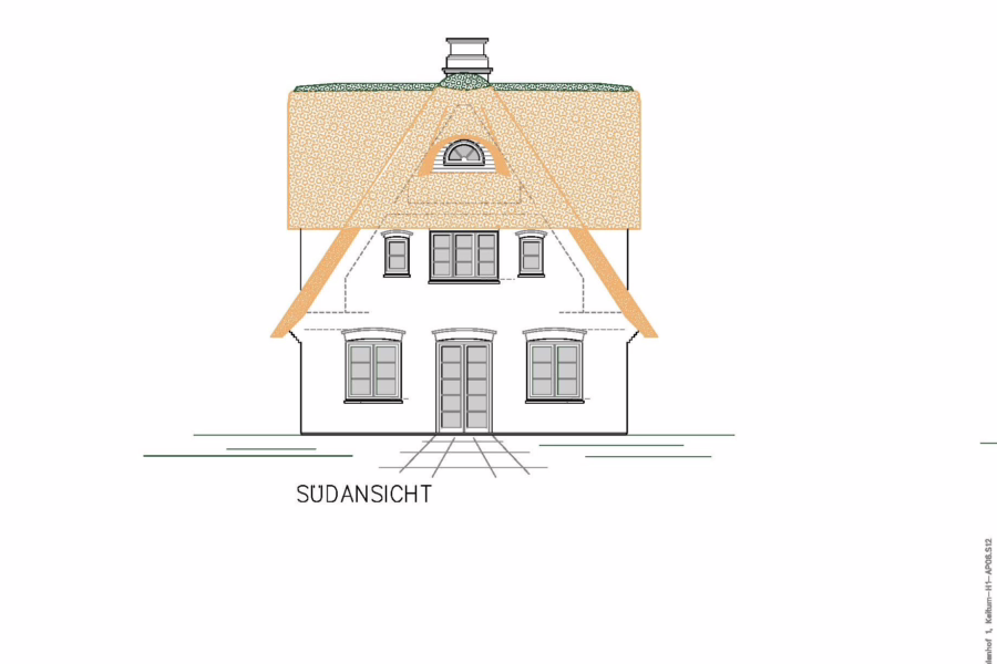 Bild - Neubau einem reetgedeckten Einfamilienhaus im Dorfkern von Keitum in Wattenmeernähe