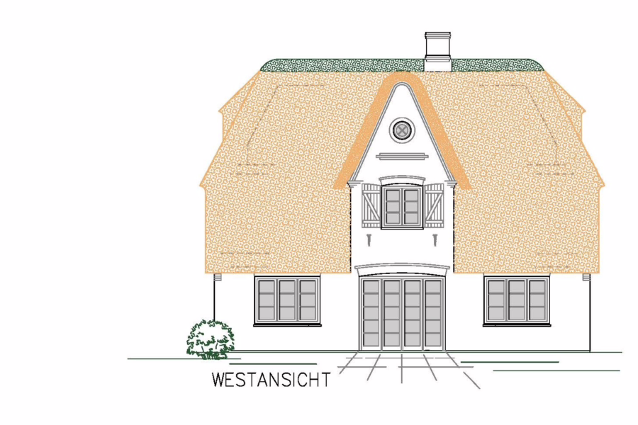 Bild - Neubau einem reetgedeckten Einfamilienhaus im Dorfkern von Keitum in Wattenmeernähe