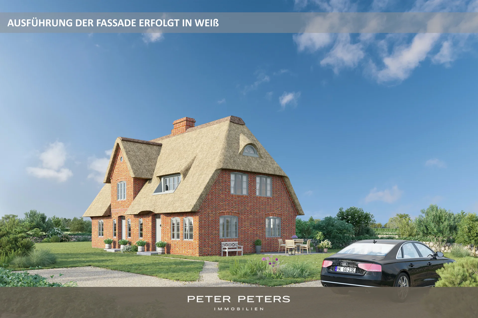 Bild - -Top-Lage- Neubau-Doppelhaus unter Reet mit Garage an den Dünen in Wenningstedt (Haus 3)