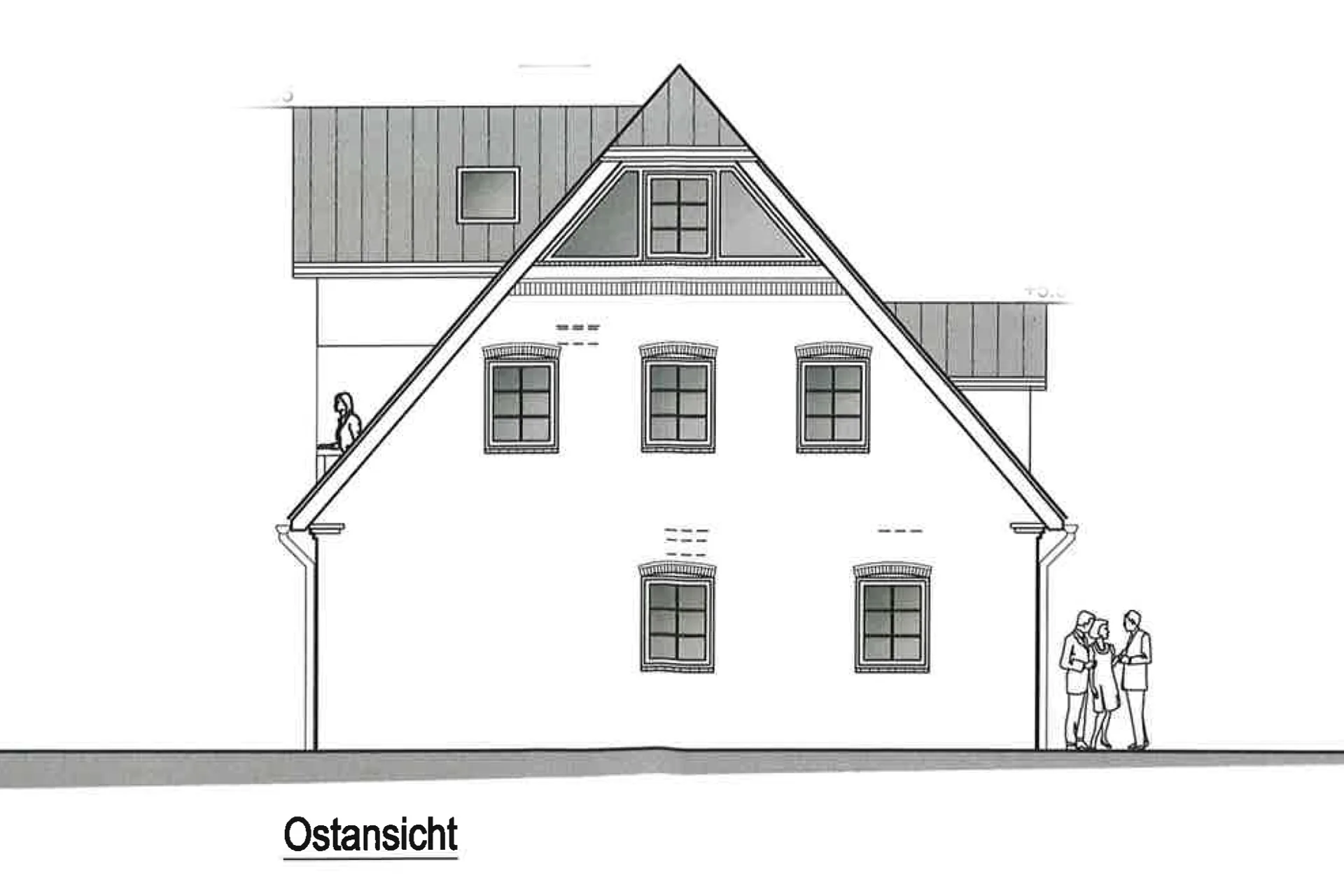 Ansicht Ost - Neubau-Erdgeschoss-Ferienwohnung in ruhiger Lage von Westerland