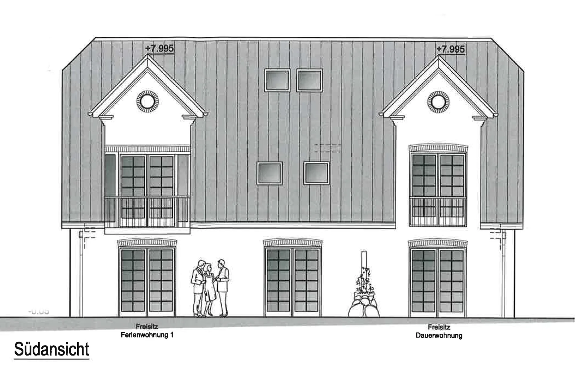 Ansicht Süd - Neubau-Erdgeschoss-Ferienwohnung in ruhiger Lage von Westerland