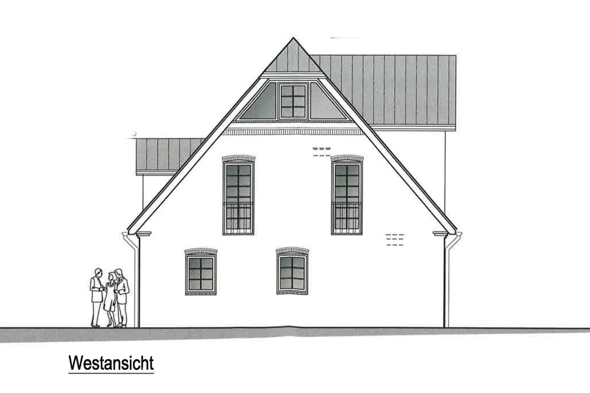 Ansicht West - Neubau-Erdgeschoss-Ferienwohnung in ruhiger Lage von Westerland
