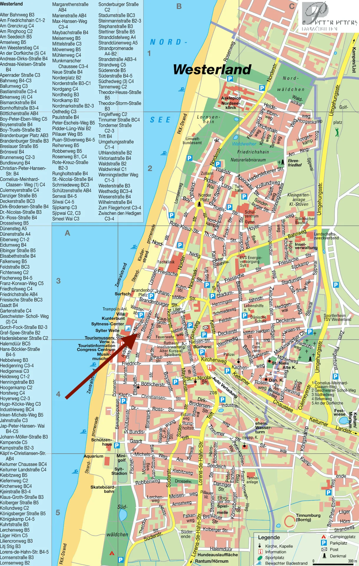 Ortsplan - Harmonische 2-Zimmer-Wohnung im Herzen von Westerland in Strandnähe