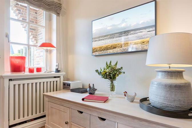 Wohnz. 3 - Reetgedecktes Reihenhaus in bester Lage unmittelbar am Weststrand in Wenningstedt