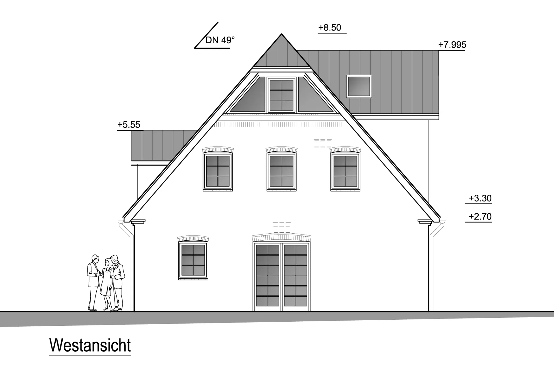 Westansicht - Neubau-Hausteil (Dauerwohnraum) mit Süd-westlicher Ausrichtung in schöner Lage von Westerland