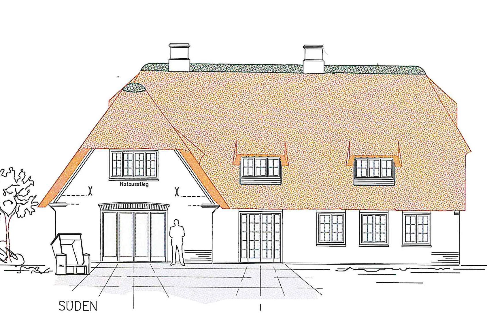 Bild - Neubau eines großzügiges Einfamilienhaus unter Reet mit Garage in begehrter Lage von Keitum