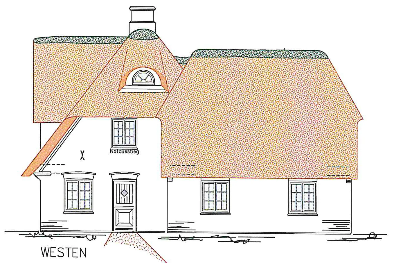 Bild - Neubau eines großzügiges Einfamilienhaus unter Reet mit Garage in begehrter Lage von Keitum