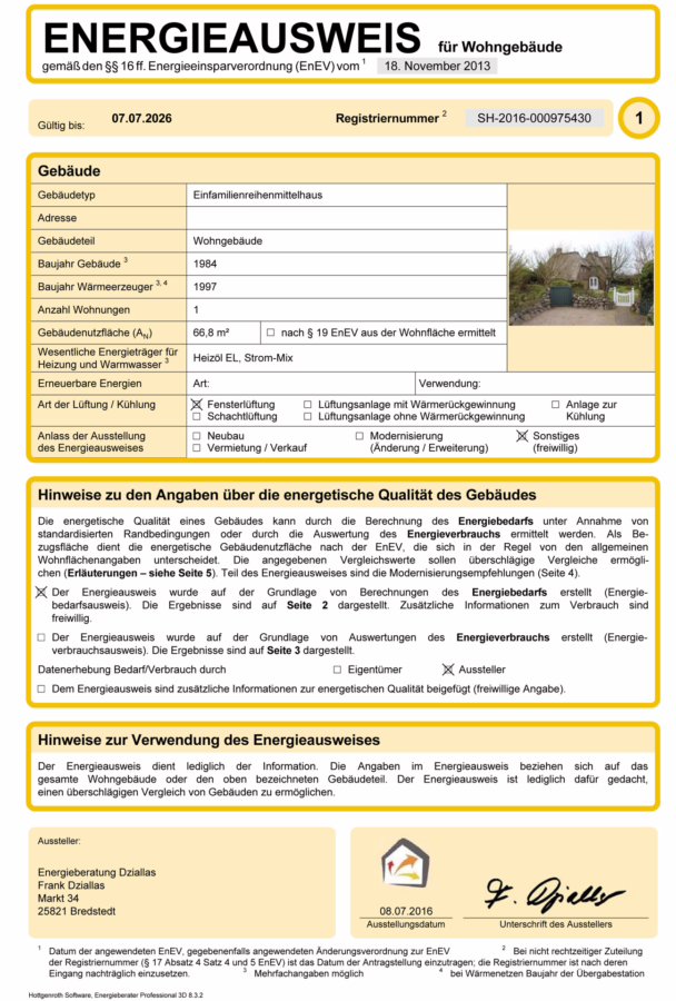 Energieausweis S