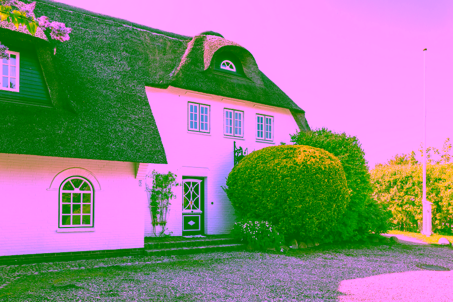 Titelbild - Reetgedecktes Reihenendhaus in einem wieder errichteten Friesenhof