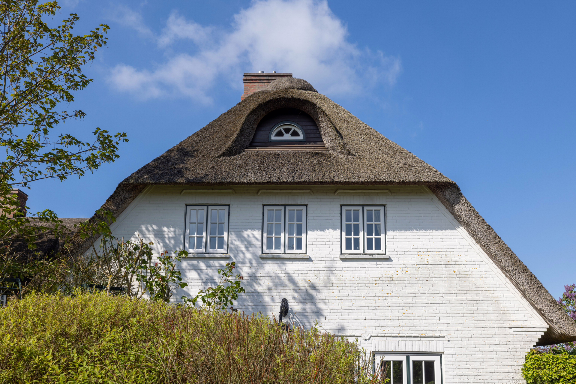 Bild - Reetgedecktes Reihenendhaus in einem wieder errichteten Friesenhof