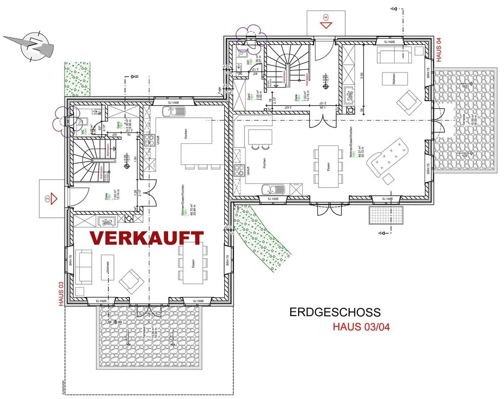 Erdgeschoss Haus 3+4 - Reetgedeckte, hochwertige Neubauhaushälften in Dorflage von Kampen