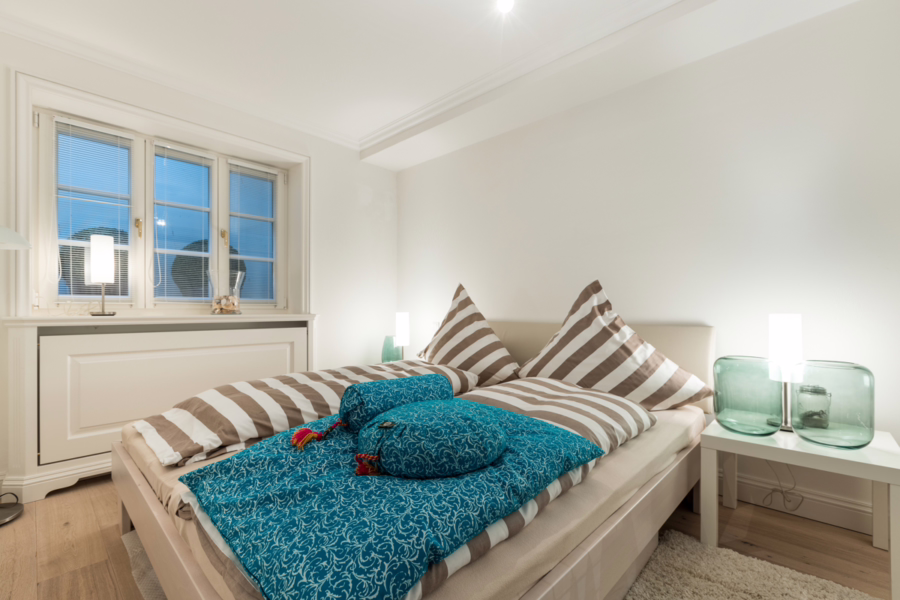 Bild - Reetgedeckte Haushälfte im Friesenstil mit Erdgarage und Weitblick über die Wiesen