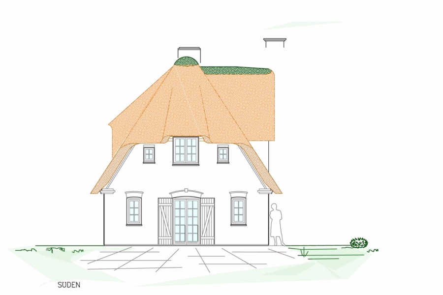 Süden - Grundstück für einen Neubau unter Reet in erster Wattreihe von Morsum