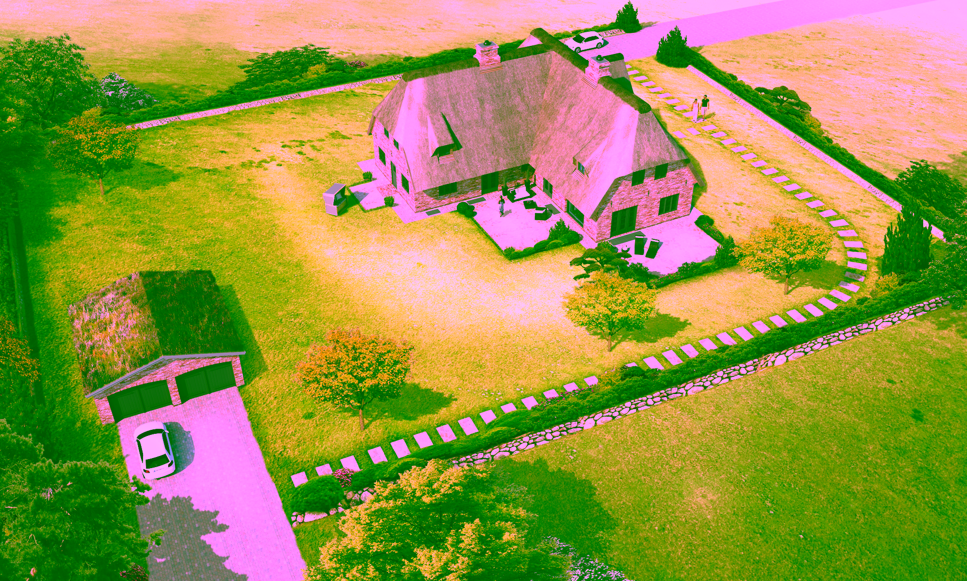 Neubau eines außergewöhnlichen Friesenhauses unter Reet mit Garage in begehrter Lage von Keitum - Bild (5911)