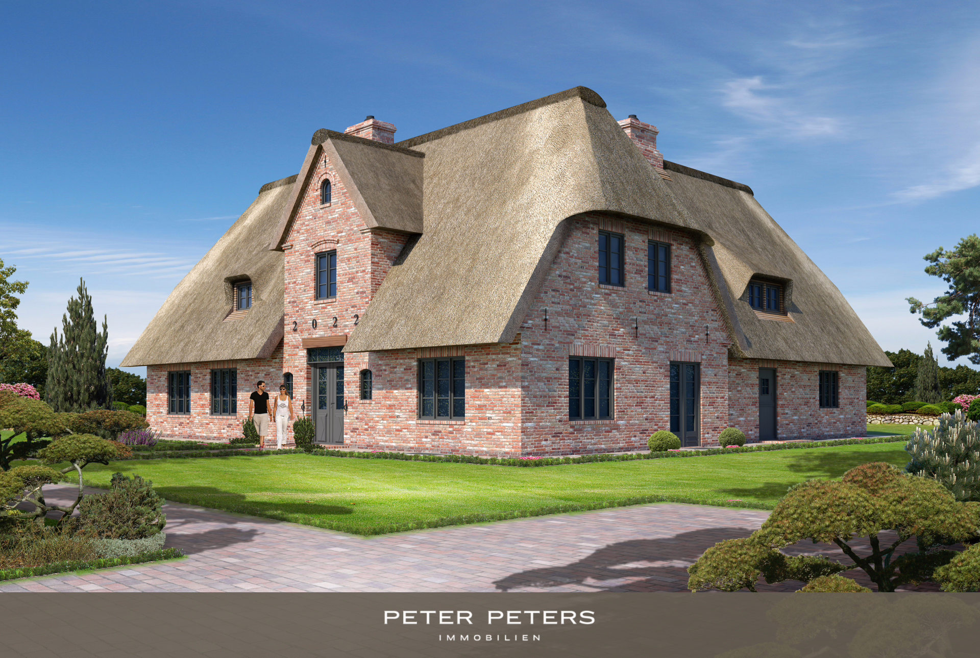 Neubau eines außergewöhnlichen Friesenhauses unter Reet mit Garage in begehrter Lage von Keitum - Titelbild (31717)