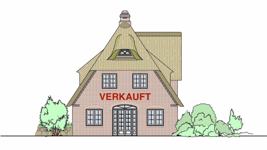 Südansicht - Reetgedeckte Neubauhaushälften in strandnaher Lage von Wenningstedt -1 Einheit bereits verkauft-