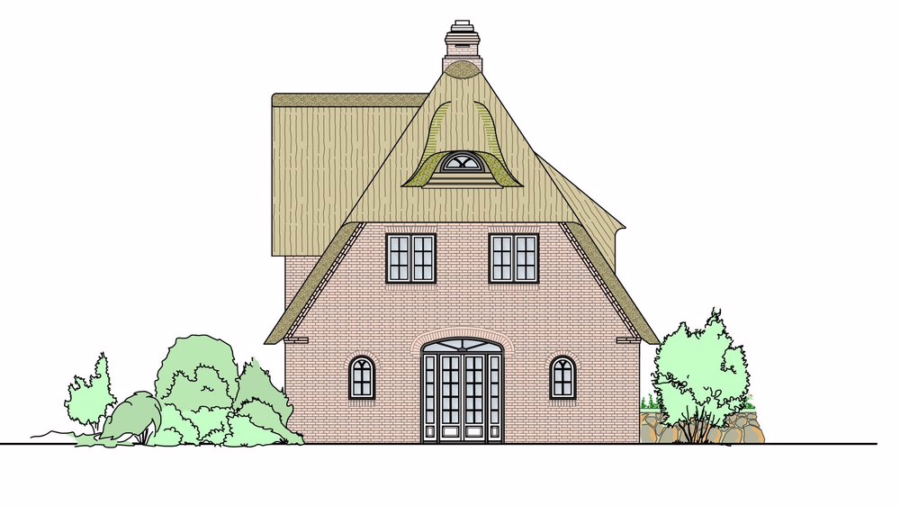 Nordansicht - Reetgedeckte Neubauhaushälften in strandnaher Lage von Wenningstedt -1 Einheit bereits verkauft-