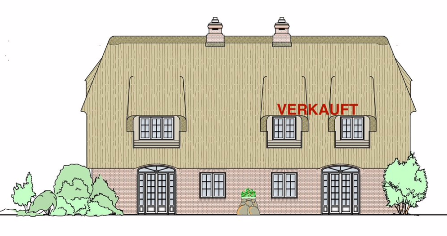 Westansicht - Reetgedeckte Neubauhaushälften in strandnaher Lage von Wenningstedt -1 Einheit bereits verkauft-