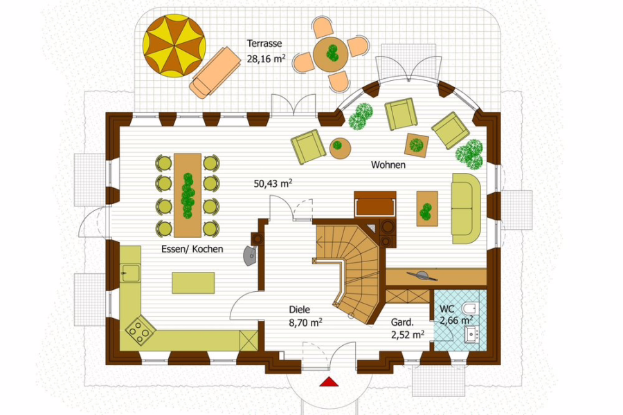 Erdgeschoss - Friesen-Einzelhaus unter Reet direkt hinter den Dünen